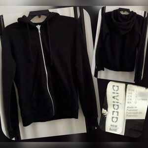 H&M Black Zip-Up Hoodie Size Lg
